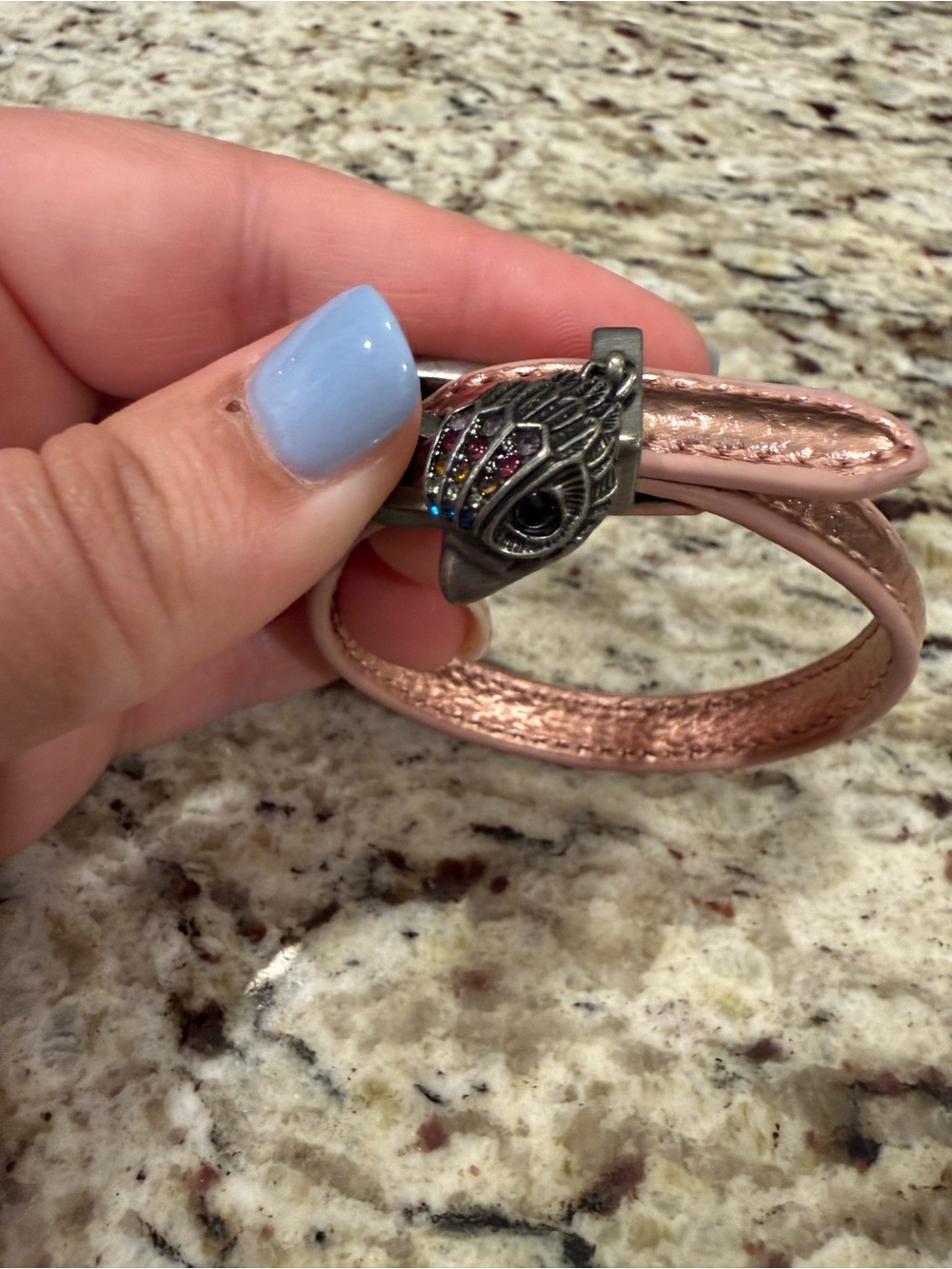 Kurt Geiger Rose Gold Wrap Bracelet with Multi-Stone Accent